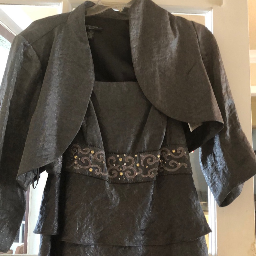 R&M Richards Pewter dress w/matching jacket.